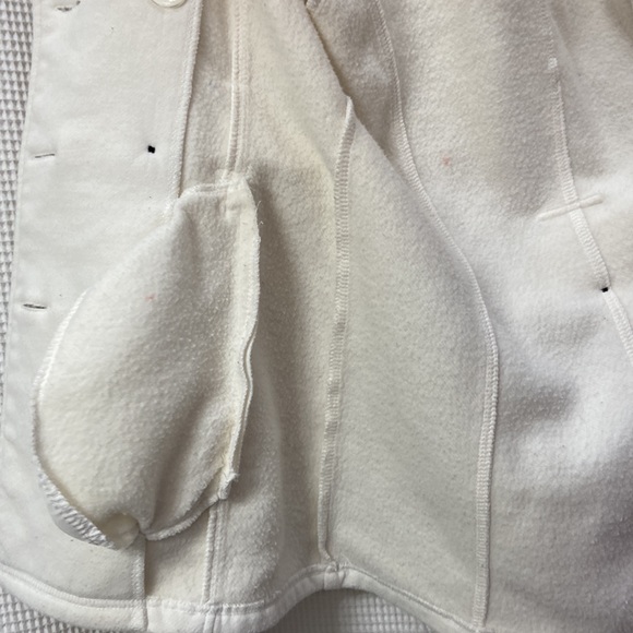 Women’s Sebby white and black-buttoned pea coat like jacket. Size XS - Picture 7 of 11